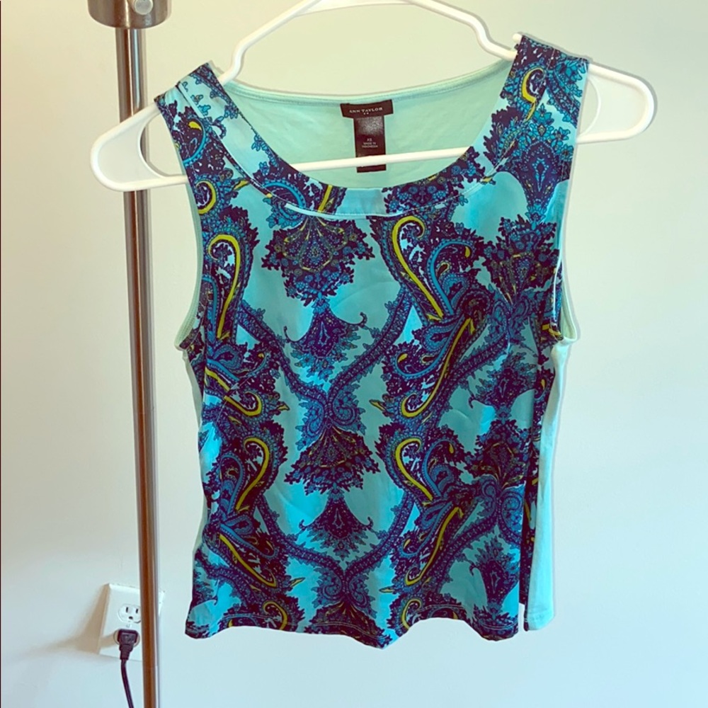 Ann Taylor Sky Blue Pattern Blouse🧵